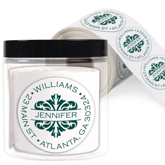Toile Round Address Labels